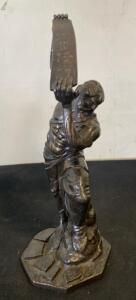 Bronze Moses Breaking Tablets Statue with Hebrew Script, 12&ndash;18in, Octagonal Base