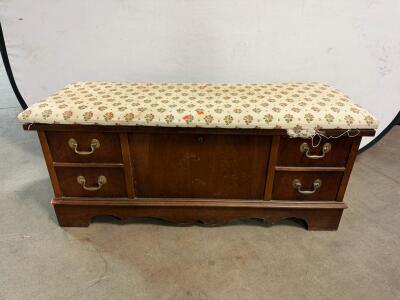 Vintage Lane Virginia Maid Cedar Chest with Upholstered Bench Top and Side Drawers