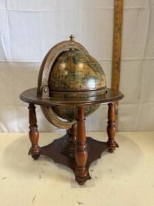 Baroque Style Tabletop Decorative Globe 8 Inch Diameter with Zodiac Band and Wood Stand