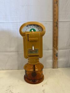 ASTRO Vintage Parking Meter Coin Bank &ndash; 12.5" Tall, Yellow/Amber, Patent No. D271171