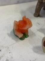 Hand-Carved Stone Animal Figurine Set &ndash; 5 Pieces Including Elephants, Bear, and Rabbit - 4