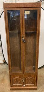 Huntington Alabama Japan Oak Gun Cabinet with Glass Doors and Lower Storage 71&rdquo;x24&rdquo;x11&rdquo; ( T2 )