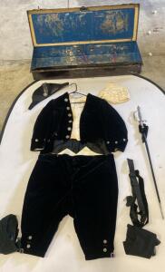 Vintage Knights Templar Masonic Ceremonial Uniform Set with Sword, Hat & Case