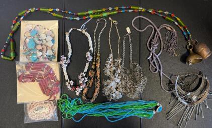 Assorted Costume and Beaded Necklaces Lot &ndash; Mixed Materials, Multi-Color, Various Lengths
