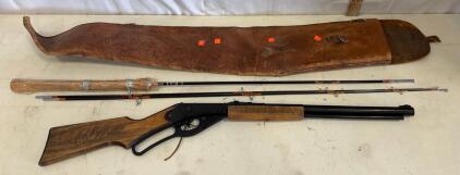 Daisy Red Ryder 2000 Millennium Edition BB Gun, Lever Action, Wood Stock, Includes Leather Sleeve