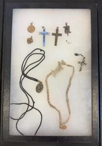 Vintage Catholic Religious Jewelry Set &ndash; Including Crucifix Pendants, Medals, and Rosary Components