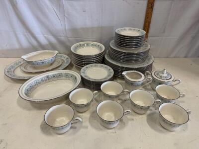 Noritake Ivory China MONTELEONE 7569 Dinnerware Set, 1967&ndash;1984, Japan, Platinum Trim