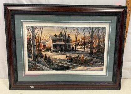 Terry Redlin "Homeward Bound" Framed Print, 33"x25", Triple Mat, 1988, Professionally Framed