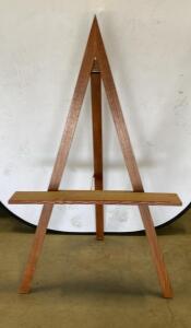 Wooden Display/Studio Easel, 60" Height, 48" Canvas Support, Folding Tripod Design