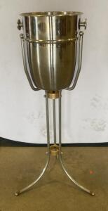 Stainless Steel Wine/Champagne Bucket with Stand, Detachable Bucket, Tripod Base