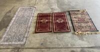 Assorted Traditional Area Rugs and Runner, Red & Grey, 4 Pieces, Geometric & Floral Patterns