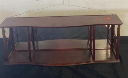Antique English Wall-Mounted Wooden Display Shelf with Ornate Cut-Outs, Circa 1900 30&rdquo;x11&rdquo;x7&rdquo;
