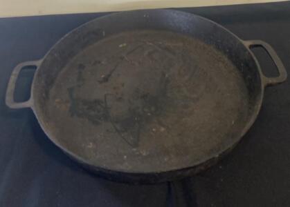 20" Double-Handled Cast Iron Skillet with Loop Handles