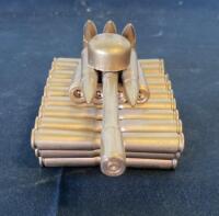 Handcrafted Brass Model Tank Sculpture Made from Spent Rifle Bullet Casings, Approx. 7 Inch - 2