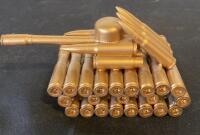 Handcrafted Brass Model Tank Sculpture Made from Spent Rifle Bullet Casings, Approx. 7 Inch - 3