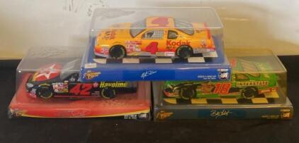 Winner's Circle NASCAR 1:24 Scale Diecast Cars &ndash; #42 Havoline, #18 Interstate, #4 Kodak