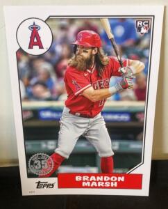 2022 Topps 35th Anniversary Brandon Marsh Rookie RC Silver #01/99 Los Angeles Angels 10&rdquo;x14&rdquo;