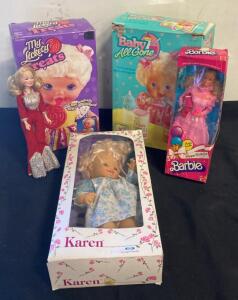 Vintage Collectible Dolls: Barbie, My Lickety Treats, Baby All Gone, Karen, Loose Doll