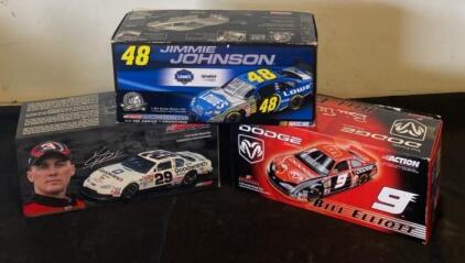 Action 1:24 Diecast NASCAR Set&mdash;Jimmie Johnson #48, Kevin Harvick #29, Bill Elliott #9 with Original Boxes