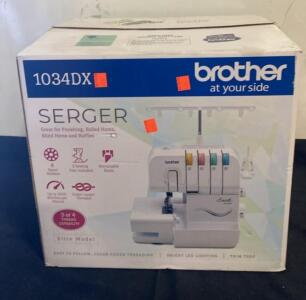 Brother 1034DX Serger Sewing Machine, Elite Model &ndash; 3/4 Thread, w/ Accessories