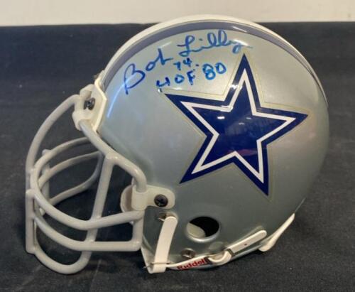 Autographed Bob Lilly Dallas Cowboys Riddell Mini Football Helmet ( Unverified )