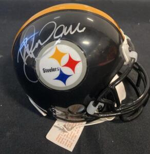 Autographed Pittsburgh Steelers Riddell Speed Mini Helmet, Black/Yellow Stripe, COA Tag ( Unable to Verify )