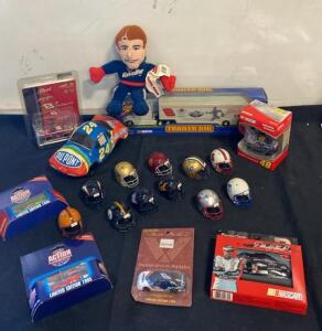 NASCAR Racing Collectibles Lot: Dale Earnhardt, Jeff Gordon, Limited Edition Diecast, Mini Helmets