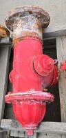 Dry Barrel Cast Iron Fire Hydrant, 6" Flanged Inlet, 2.5" Outlets, Heavy Rust, Red Paint - 3