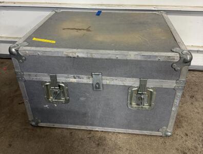 Heavy Duty ATA Road Case, Approx. 27"x20"x17", Grey, Steel Hardware, Latches, No Foam, No Wheels