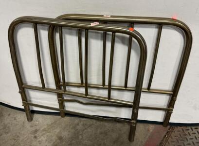 Vintage Brass Twin Headboard and Footboard, 41.5" W x 50.5" H, Metal Construction
