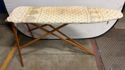 Vintage Wooden Folding Ironing Board, 54" x 14", Early to Mid-20th Century
