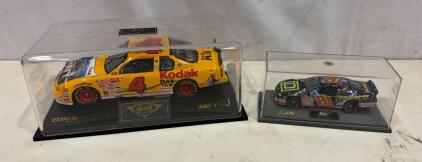Revell 1:24 NASCAR Bobby Hamilton #4 Kodak Max Film Navy & 1:43 Square D #81 Die-casts, Signed