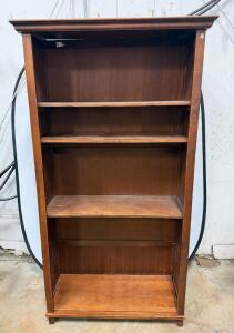 Traditional Wooden Bookshelf, 72&rdquo; H x 36&rdquo; W x 12&rdquo; D, 4 Fixed Shelves, Medium Brown Finish