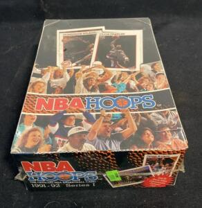 1991-92 NBA Hoops Series I Basketball Hobby Box &ndash; 36 Packs, 540 Cards, Featuring Michael Jordan