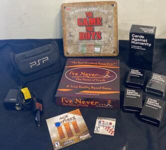 Cards Against Humanity Base Set & Expansions, I've Never... Game, PSP Game & Accessories Lot