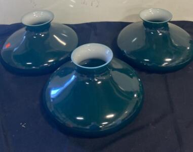 Aladdin N21010 Emerald Green Glass Lamp Shades, 12" Diameter, Set of 3