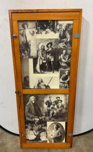 Wall-Mount Wooden Gun Display Cabinet, Glass Panel, 6-Gun Capacity, Western Photo Decor, 56"x20"