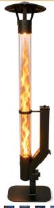 Glass Tube Flame Patio Heater, 40,000 BTU, Black, Propane, Spiral Flame, New in Box