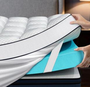 4-Inch Dual Layer Gel Memory Foam & Plush Pillow Top Mattress Topper, Medium Firm, CertiPUR-US