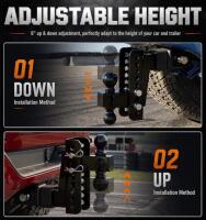 LWCH Adjustable Dual Ball Hitch Mount 2" Receiver - 3