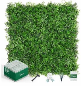 Grooy Artificial Boxwood Hedge Panels, 20"x20" Each, 12-Pack, Privacy Fence, w/Accessories