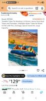REOSKI 2-3 Person Towable Inflatable Water Tube, 840D Nylon Cover, Stabilizer Fins, Quick-Connect Tow System - 5