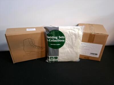 Lake Placid Whitney Women's Figure Ice Skates, Size 9, White, Stainless Steel Blades, New in Box, bird house. Queen mattress cover