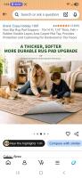 8x10 Modern Blue Grey Area Rug & 10x14 Non-Slip Felt Rubber Rug Pad Set, Machine Washable - 5
