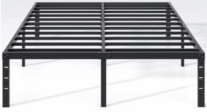 New Jeto Full Size Metal Platform Bed Frame, 12" Height, Black