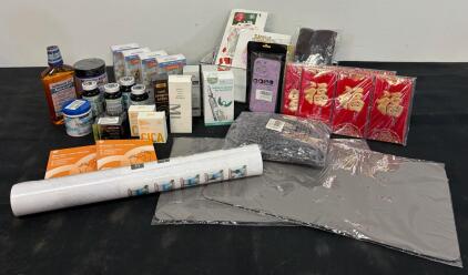 Large Mixed Lot: Skin Care, Supplements, Oral Care, Pet Spray, Wall Mural, Decor, Bath Mats, SE
