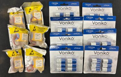 Voniko CR123A 3V Lithium Battery, 6-Pack, 1550mAh, 10 Year Shelf Life, Lot of 8 + Panasonic Batteries