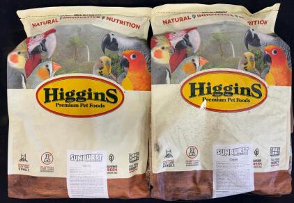 (2) Bags Higgins Sunburst Gourmet Blend Conure 25 lb Bag with DHA Omega-3 and Probiotics
