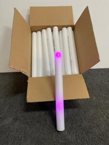 16" LED Foam Glow Sticks with Custom REMOVABLE "Nidaya's Sweet 16th Birthday" Print, Purple/Pink Light