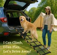 iPetba Extra-Wide 3X Folding Car Ramp, 75" Length, 400 lb Capacity, Non-Slip Surface - 2